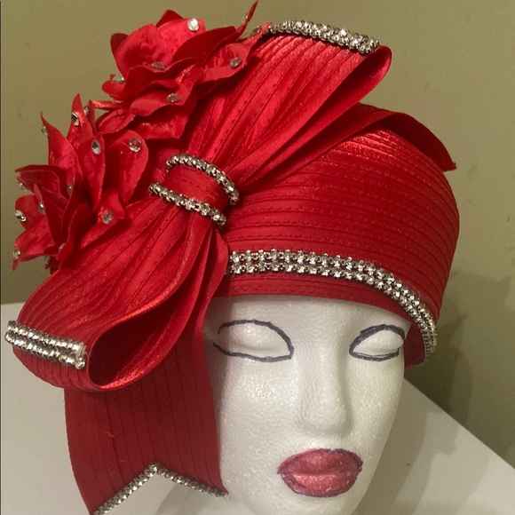 Lisa Rene’ Accessories - Beautiful Red Dress/Church/Kentucky Derby Hat by Lisa Rene’